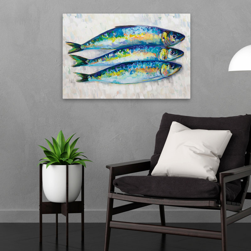 Trio de poissons nautiques et côtiers, H 24 po x l 16 po
