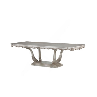 Exquisite Golden Ivory Dining Table With Opulent Details For Formal Settings