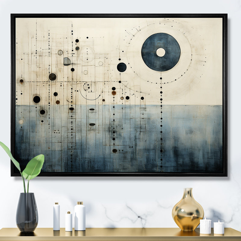 «Folk Religion Cosmic Ocean», impressions d'art mural, Cadre flottant noir, H 12 po x l 20 po x P 1 po
