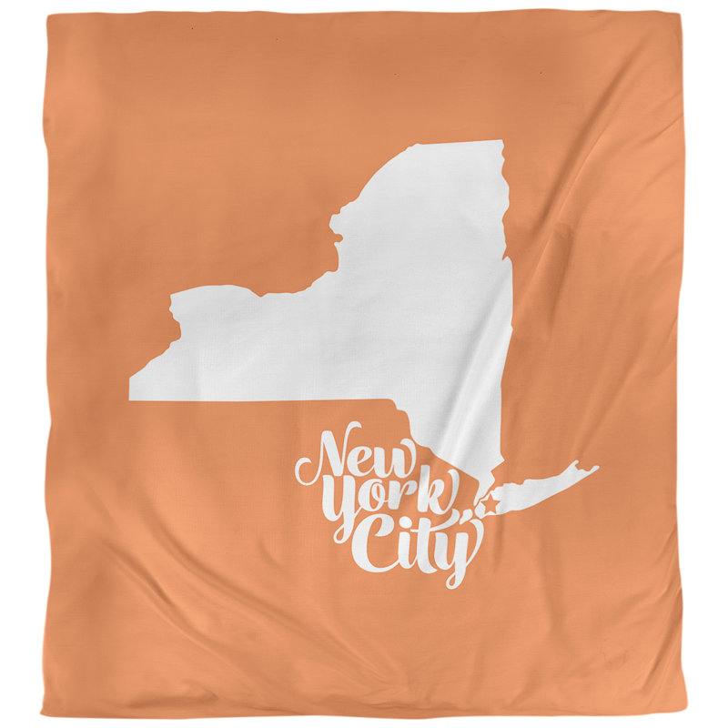 Housse de couette new york city, Orange, Microfibre