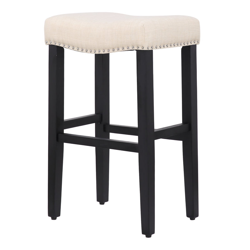 Tabouret de bar et de comptoir Jameson (ensemble de 2), Noir / beige, 2, Tabouret de bar (siège d'une hauteur de 29 po)