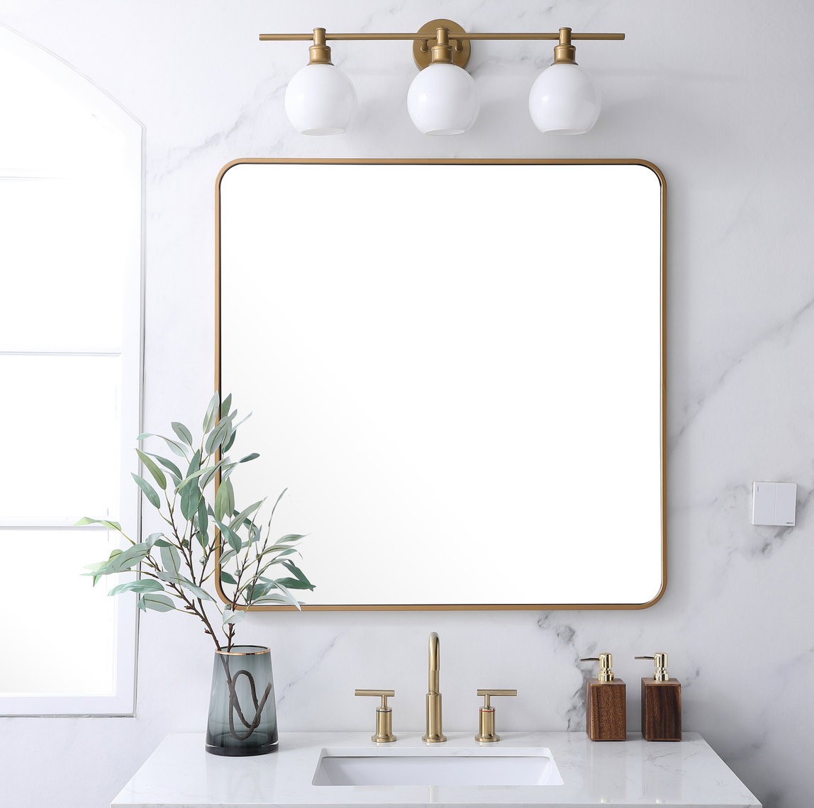 Sabine Accent Mirror, Brass, 36" x 36"
