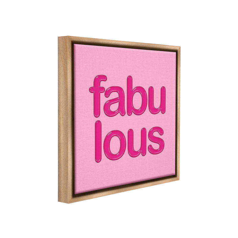 «Bold Pink Fabulous Gray» par Martina Pavlova, Cadre flottant orme Montalcino, H 25 po x l 25 po