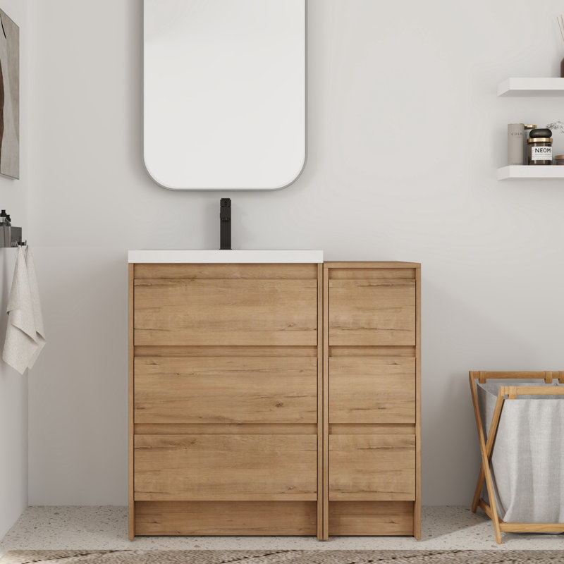 Meuble-lavabo simple 36 po avec plateau en résine