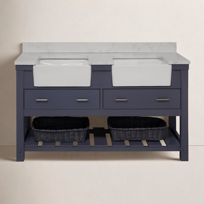 Hitton 60'' Double Bathroom Vanity with Top