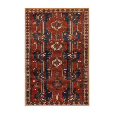 Machine Washable Persian Brown Area Rug