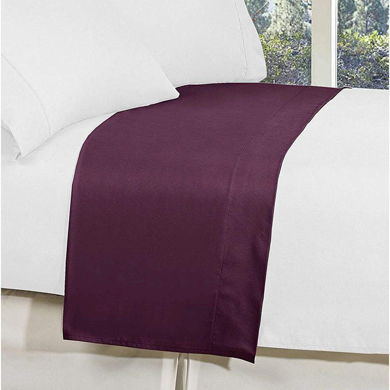 Microfiber Jersey Knit Flat Sheet, Purple, Twin/Twin XL Flat Sheet