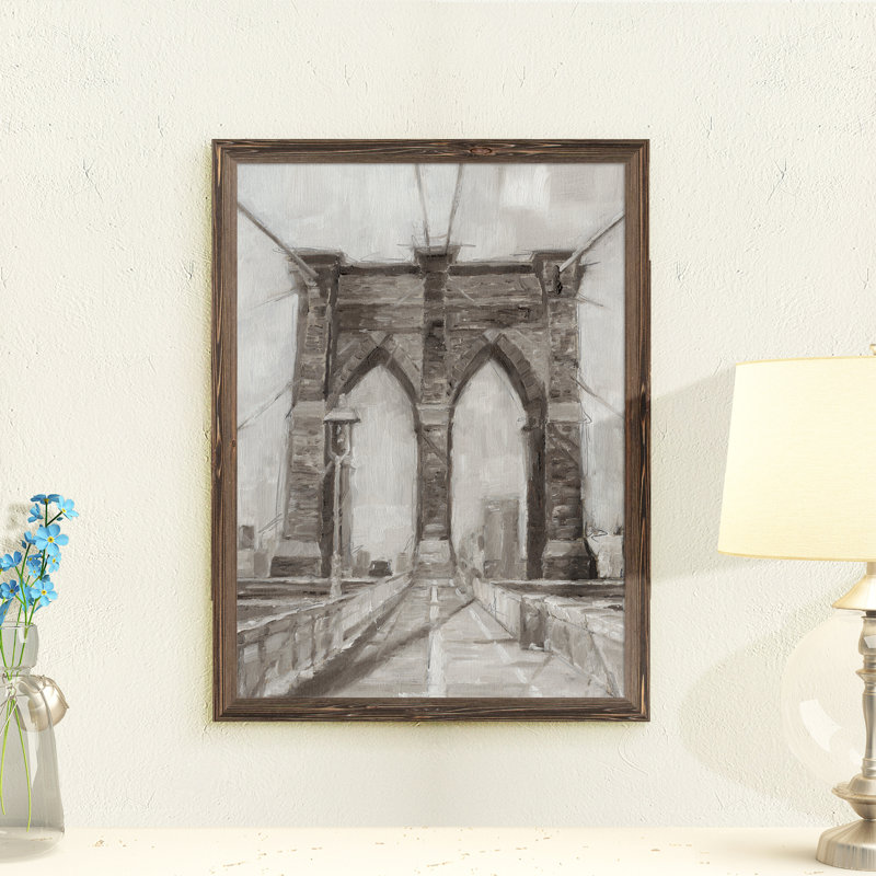 « bridge crossing i » par paul cezanne-cadre photo, reproduction d’art, H 32 po x l 44 po x 1,25 po, Espresso Framed Canvas