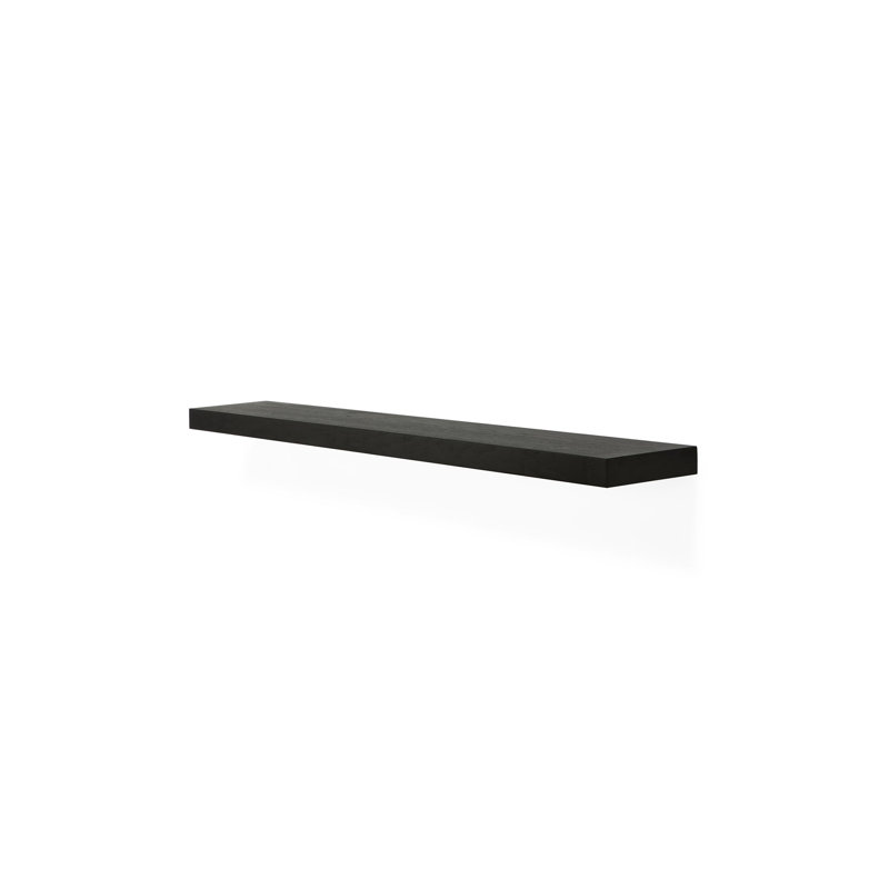 Wall Oak Solid Wood Floating Shelf, 2" H x 55.1" W x 8.7" D, Oak Black