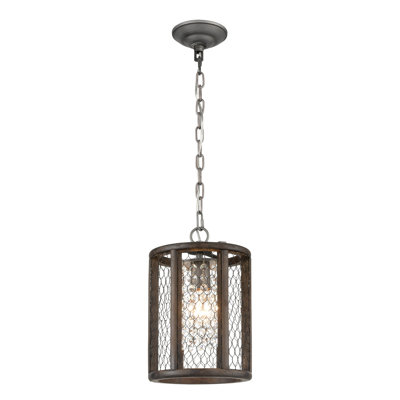 Mini-luminaire suspendu 1 lumière de 8 po de largeur Renaissance Invention - zinc vieilli