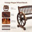 Banc de patio en bois massif d'inspiration rustique