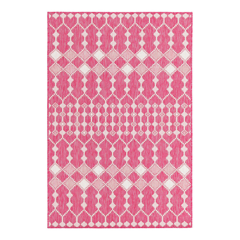 Magenta Traliccio Indoor/Outdoor Trellis Rug, Rectangle 4' x 6'