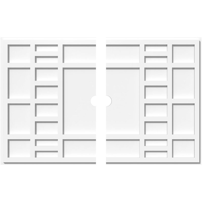 Beaux Architectural Grade PVC Contemporary Ceiling Medallion, 1" H x 34" W x 22.625" D