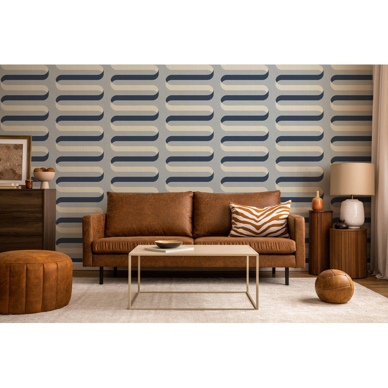 Folding Ribbon - Lacquered Blues Wallpaper