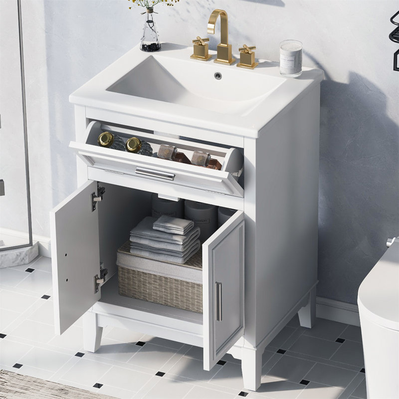 Meuble-lavabo sophistiqué avec rangement polyvalent et design élégant