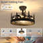 23.62"  5-Light Farmhouse Ceiling Fan With Light, Reversible 6 Speeds and Remote Included-2097367269-2091064289