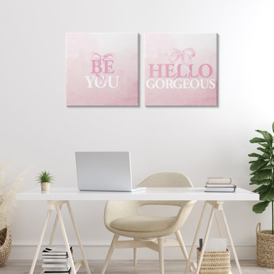 Ensemble de toiles 2 pièces Pink Feminine Empowerments, design par Kim Allen