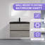 30 po Meuble-lavabo mural flottant avec comptoir simple en quartz noir gris-2126652692