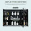 Armoire à pharmacie éclairée avec miroir Kleankin Led, armoire de salle de bain murale avec 3 placards