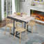Table de salle à manger convertible multifonctionnelle en bois d'acajou massif blanc rétro