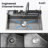 30"L Drop-in Single Bowl Stainless Steel Kitchen Sink with Pull-out Faucet, Digital Display, Cutting Board, Colander, Basket Strainer-115161801