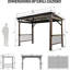 Pavillon de jardin extérieur avec tablettes latérales et toit en acier galvanisé incliné-31739474