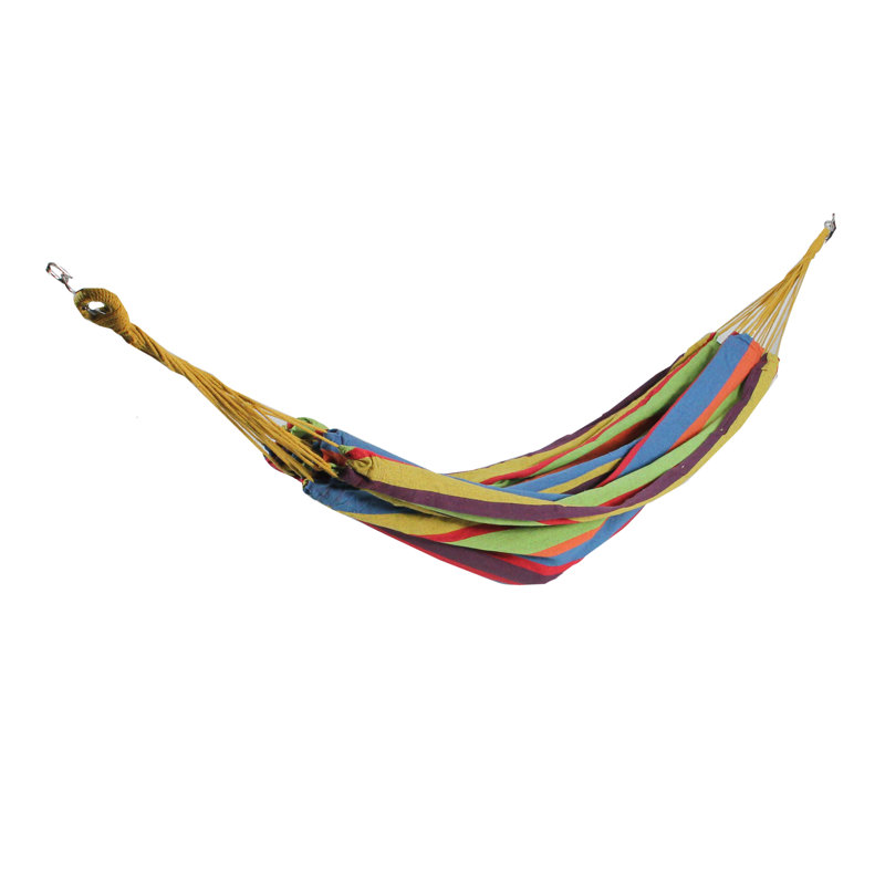Hamac brésilien rayé double tissé, Bleu / Vert / Jaune, H 1 po x l 57 po x P 72 po