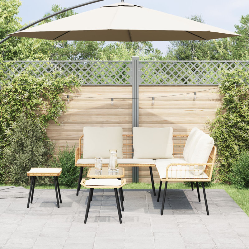 Rectangular 3 - Piece 4 - Person 90Cm L Outdoor Table Set, Beige
