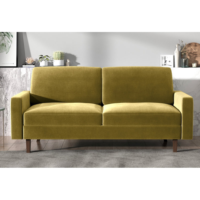 Kathi 69.7'' Velvet Sofa, Golden Yellow