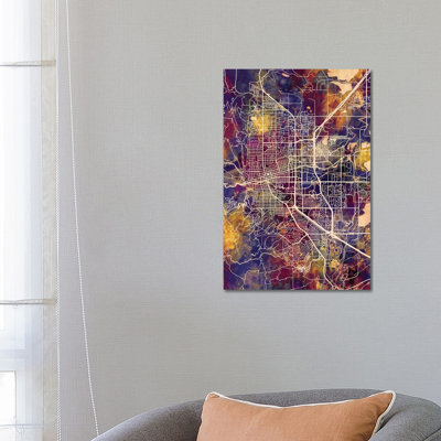 Boulder Colorado City Map II by Michael Tompsett - 1 Piece Wrapped Canvas Wall Art