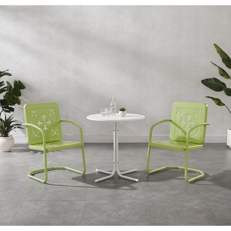 Ensemble bistro rétro 3 pièces Passmore, Vert