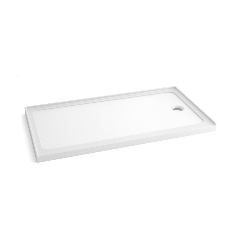 60in.x 32in.single Threshold Shower Pan Base In High Glossy White With Right Hand Drain,acrylic Shower Pan For Bathroom