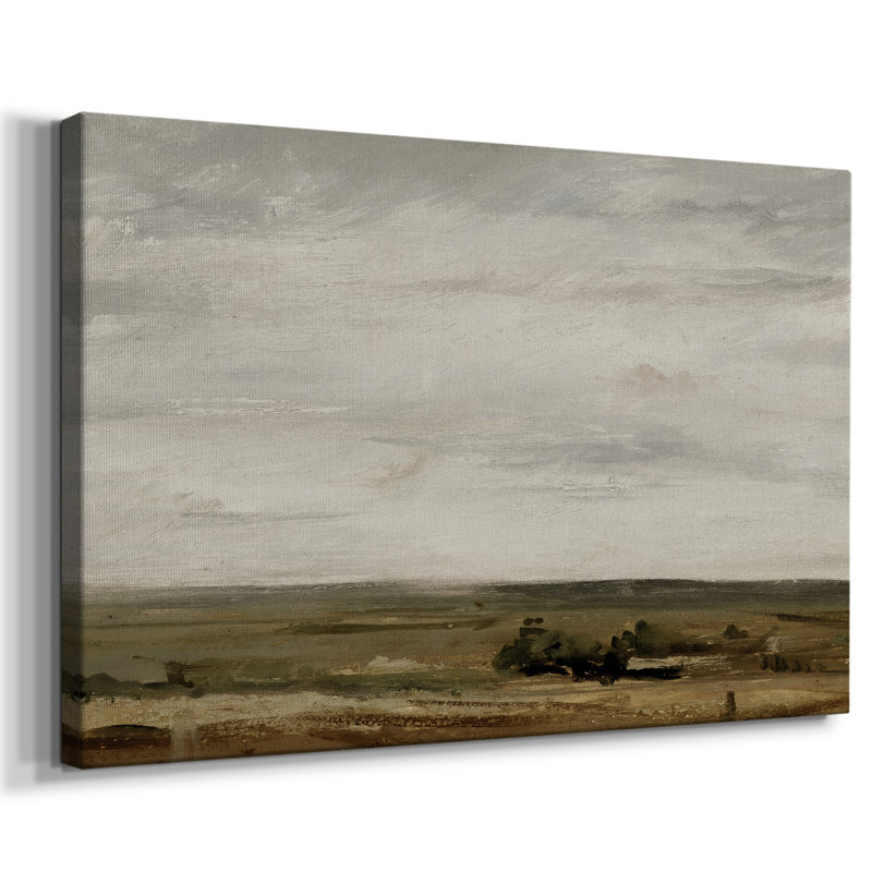 Paysage rétro - CMXLVI, H 41 po x l 61 po x P 1,5 po, Toile tendue