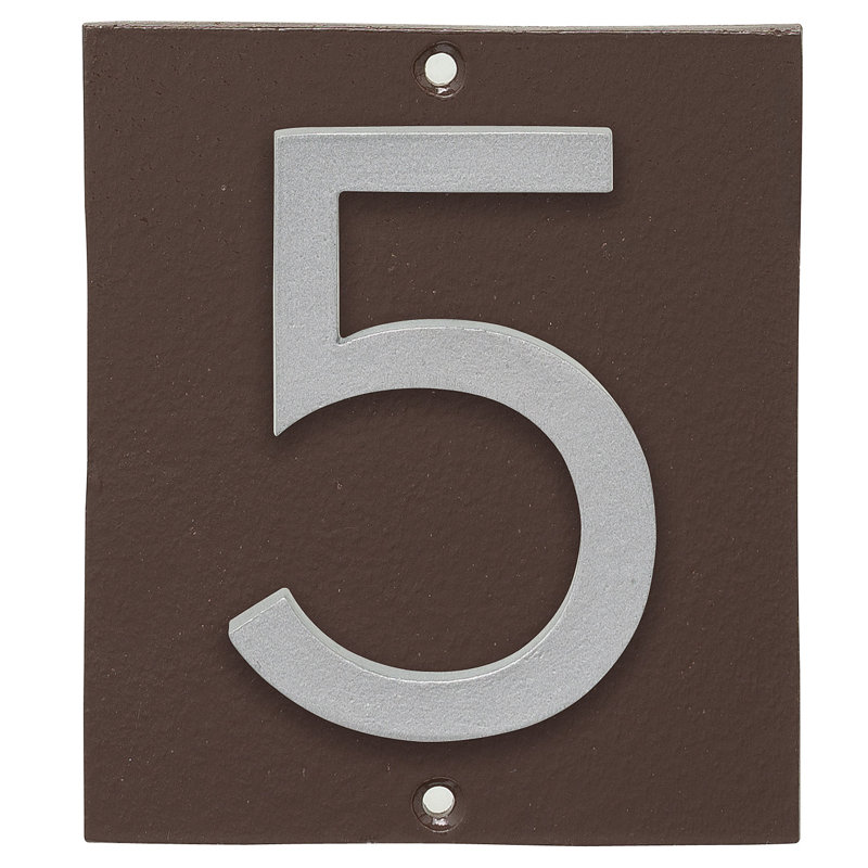 Plaque d’adresse murale sur 1 ligne flottante, Bronze romain, Argent, Oui