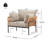 Iron Lounge Chair With Rope Weave Design And Plush Cushions-1875961509