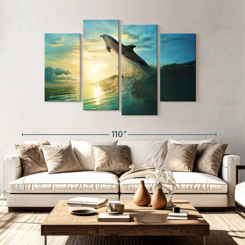Brampt Sunset Dolphin, 54" H x 84" W