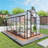 6X12ft Walk-In Outdoor Greenhouse - Polycarbonate Garden Greenhouse With Sturdy Aluminum Frame, Adjustable Vents, Lockable Door & UV Protection For Backyard-125343860-125343864
