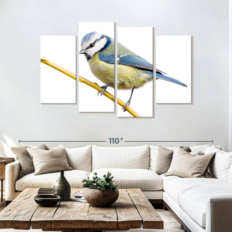 Brampt Feathery Blue Tit, 54" H x 84" W