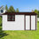Abri de jardin en métal 10 pi x 12 pi avec rangement blanc et café avec fenêtre