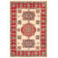 Tapis unique en laine noué à la main 6 pi 1 po x 9 pi nouvel âge en crème / rouge Oberta