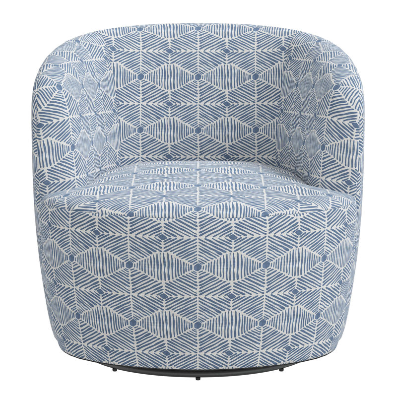 Fauteuil demi-tonneau pivotant Mina, Lin texturé gris anthracite Zuma