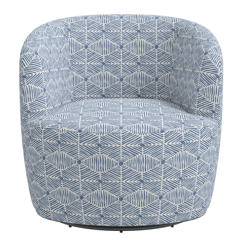 Mina Swivel Barrel Chair, Painted Diamond Dusty Blue