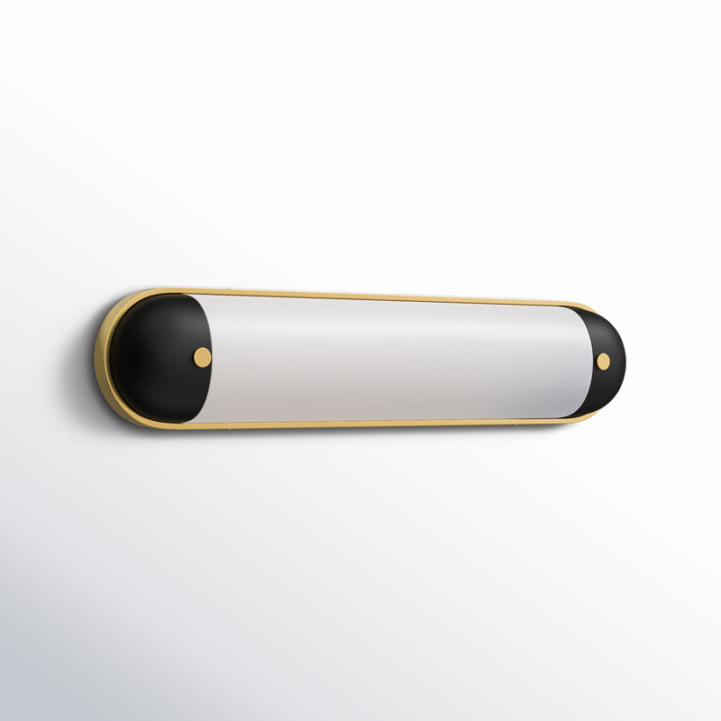 Miraval Single Colorful Dimmable LED Bath Bar, Black/Natural Aged Brass