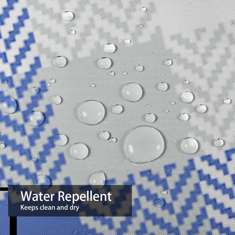 Rideau de douche à chevrons à carreaux gris et bleu avec 12 crochets, L 72 po x l 84 po