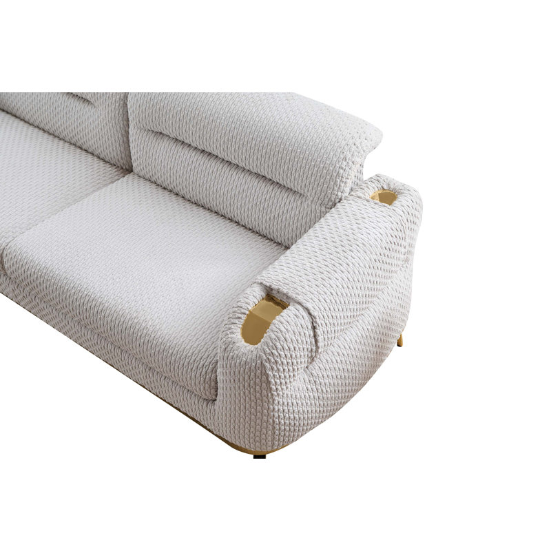 Canapé en bois de style moderne Zoe, Gris