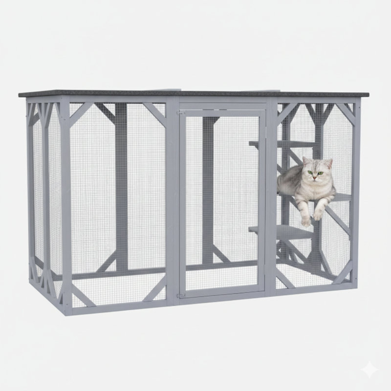Enceinte d'extérieur en bois substantielle Catio