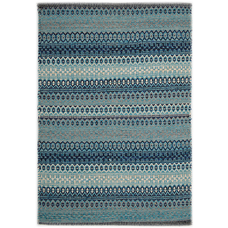 Saffron Geometric Cotton Hand Woven Area Rug, Rectangle 60 x 90cm