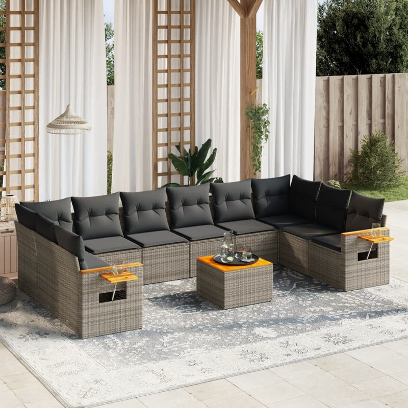 Grand canapé modulaire en rotin PE Vidaxl
