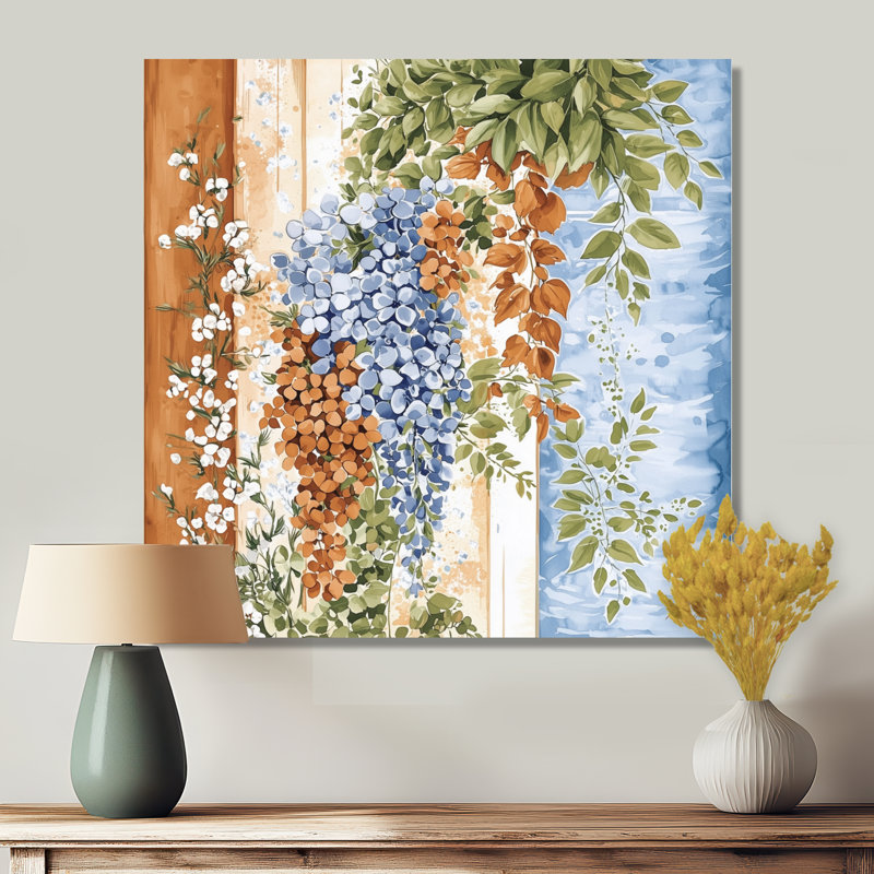 Wildflower Collage of All Season II - Botanicals, impression murale sur métal, H 23 po x l 23 po