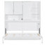 Lit escamotable mural simple avec armoire supérieure et tablettes, lit pliable peu encombrant avec lumière et USB-124403014